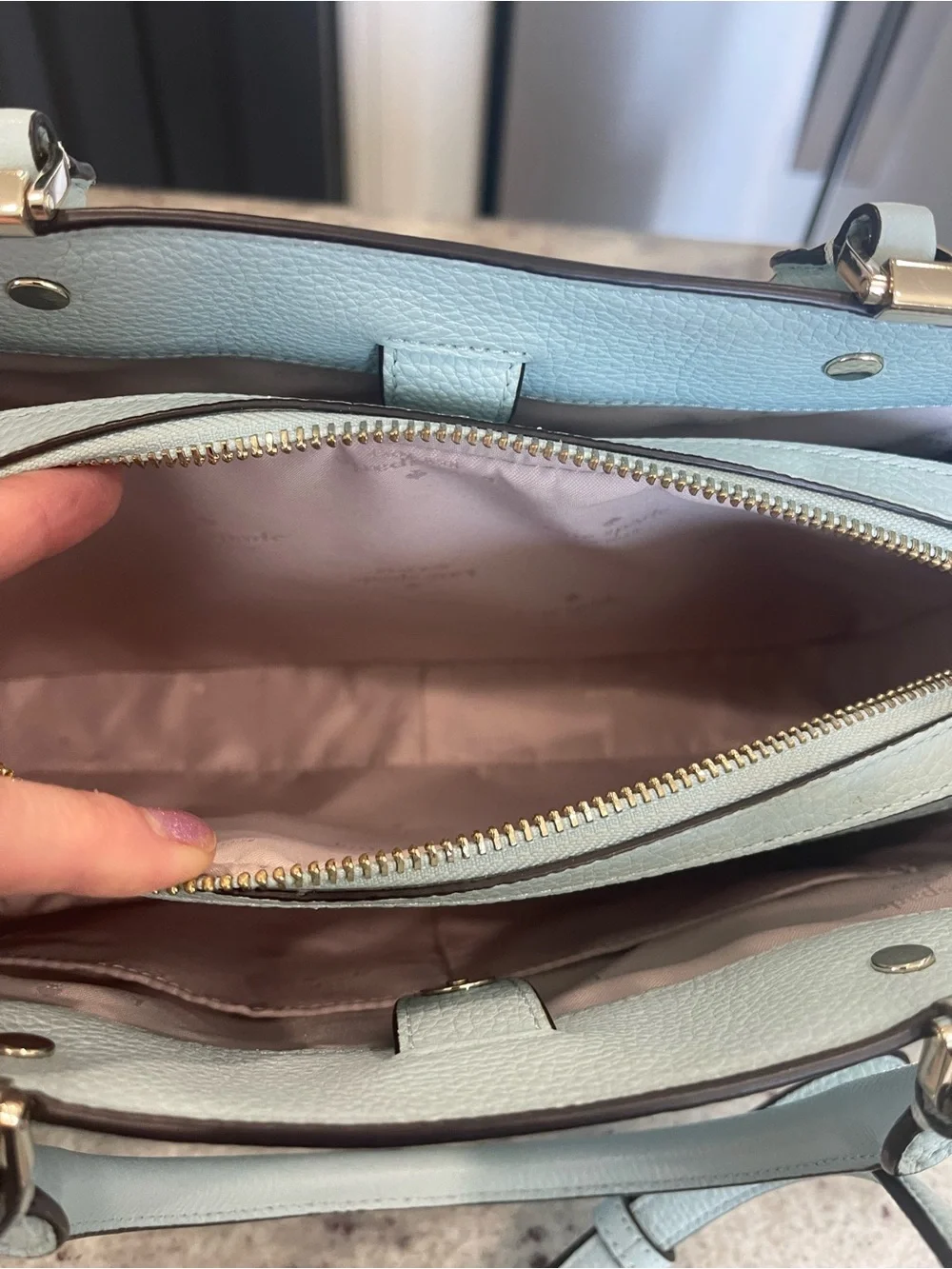 kate spade Powder Blue Pebbled Leather Satchel
